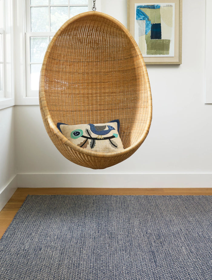 Honeycomb Indigo/Grey Handwoven Wool Rug Rug By Annie Selke