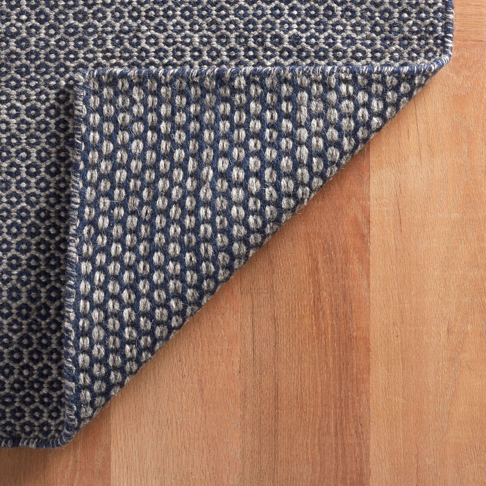 Honeycomb Indigo/Grey Handwoven Wool Rug Rug By Annie Selke