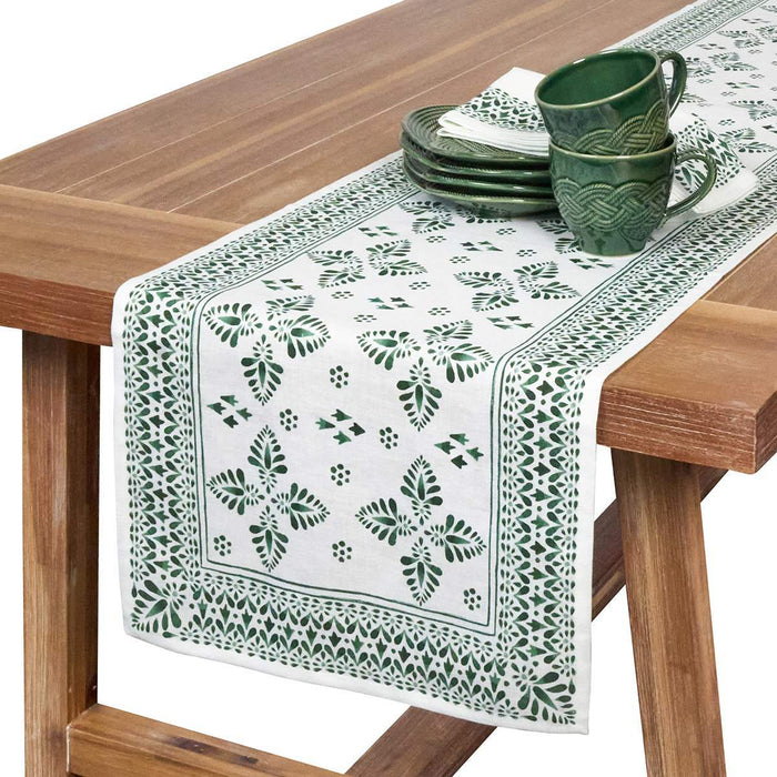 Juliska Iberian Border 18" x 90" Table Runner - Evergreen