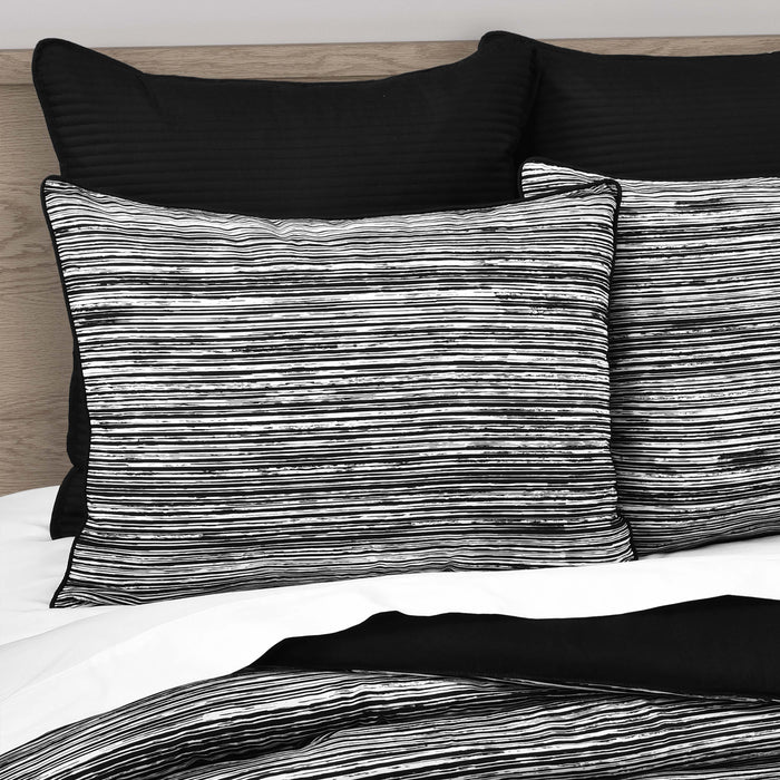 J Queen Dalton Black 3 Piece Comforter Set in FULL/QUEEN - Final Sale Comforter Sets By US Office - Latest Bedding