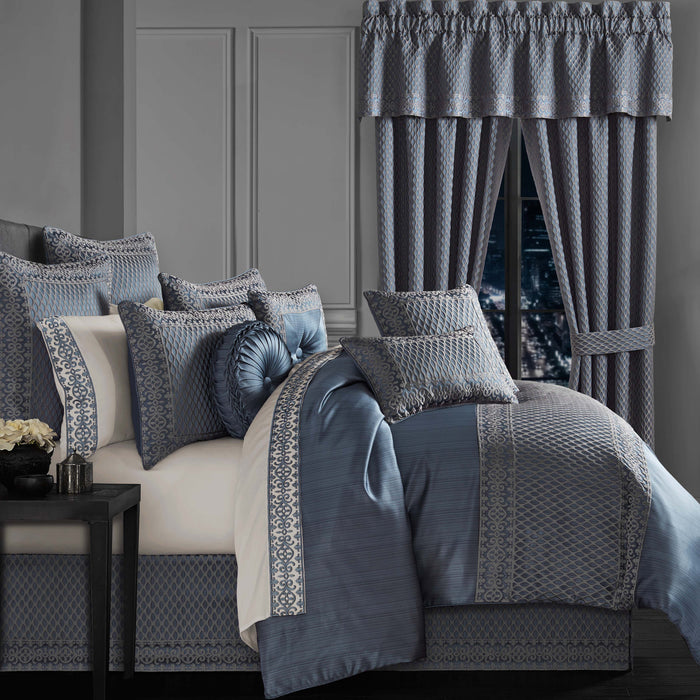 J Queen Leah Blue 4-Piece Comforter Set in QUEEN - Final Sale Comforter Sets By US Office - Latest Bedding