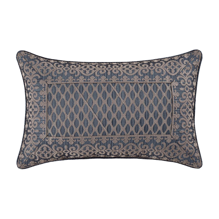 J Queen Leah Blue Boudoir Decorative Throw Pillow 21" x 13" - Final Sale Throw Pillows By US Office - Latest Bedding