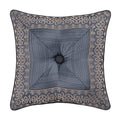 J Queen Leah Blue Square Embellished Decorative Throw Pillow 18" x 18" - Final Sale Throw Pillows By US Office - Latest Bedding