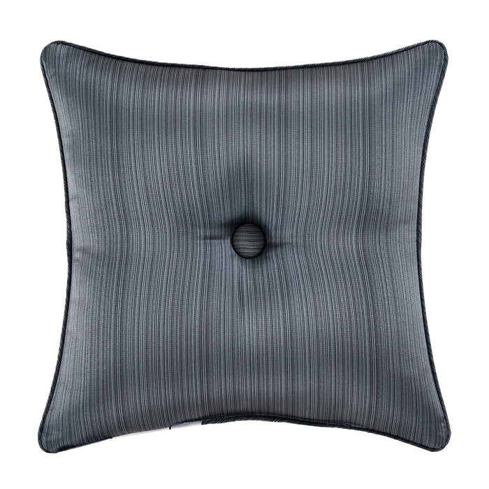 J Queen Leah Blue Square Embellished Decorative Throw Pillow 18" x 18" - Final Sale Throw Pillows By US Office - Latest Bedding