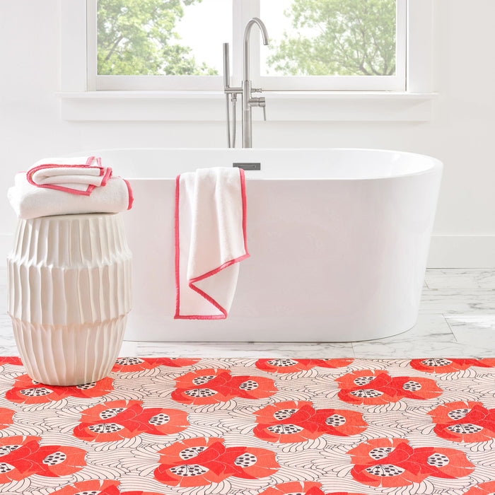 Japanese Poppy Multi Machine Washable Rug Rug By Annie Selke