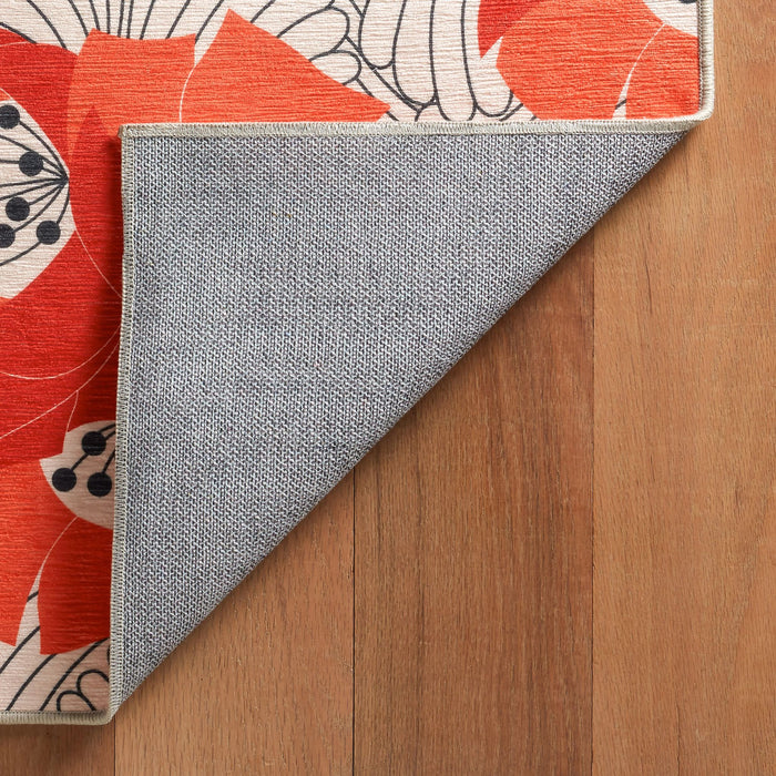 Japanese Poppy Multi Machine Washable Rug Rug By Annie Selke