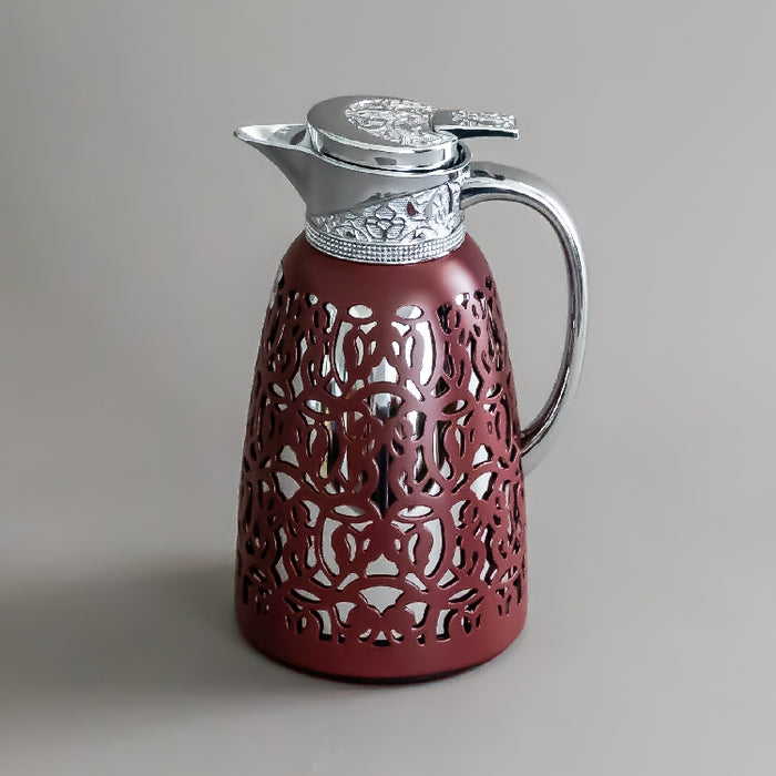 JIEGUAN VACUUM FLASK 1LITER MAROON/SILVER (202035040)