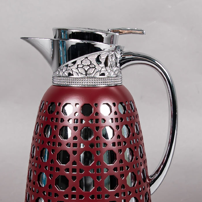 JIEGUAN VACUUM FLASK 1LITER MAROON/SILVER (202035070)