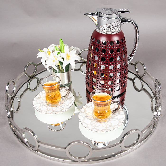 JIEGUAN VACUUM FLASK 1LITER MAROON/SILVER (202035070)