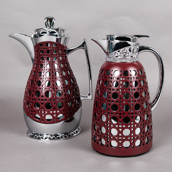 JIEGUAN VACUUM FLASK 1LITER MAROON/SILVER (202035070)