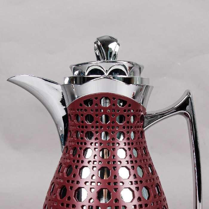 JIEGUAN VACUUM FLASK 1LITER MAROON/SILVER (202035076)
