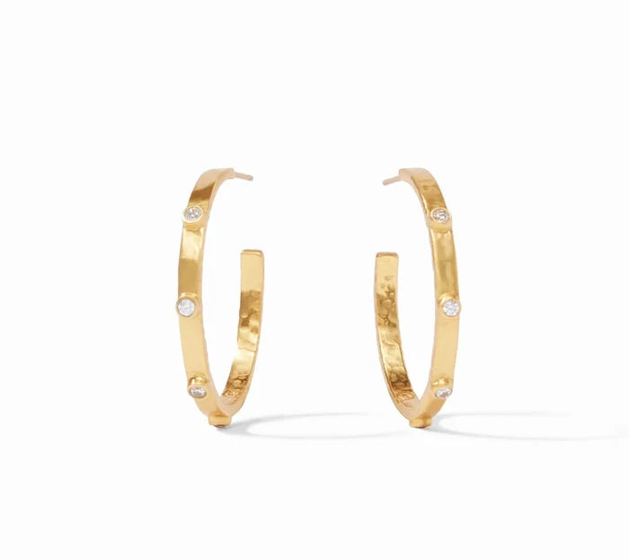 Julie Vos Crescent Stone Hoop