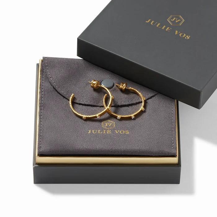 Julie Vos Crescent Stone Hoop