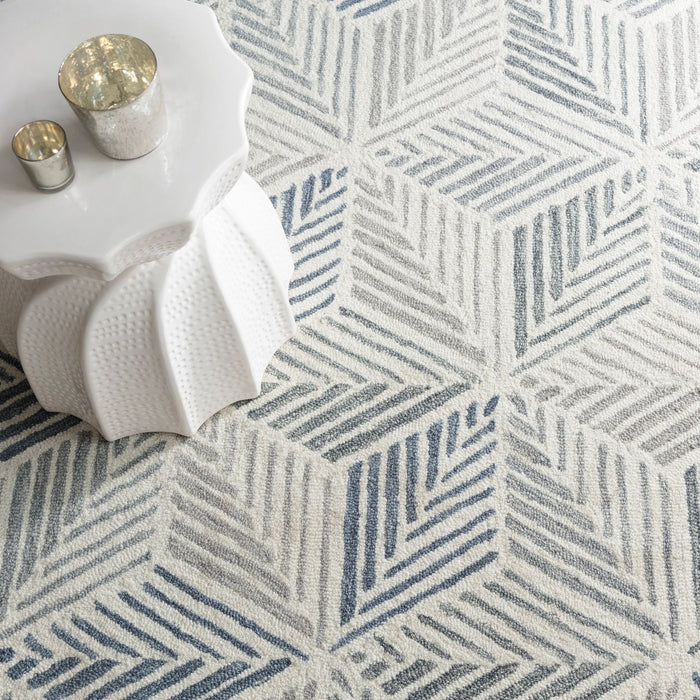 Karari Blue Hand Hooked Wool Rug Rug By Annie Selke