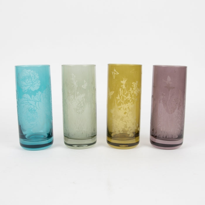 KEYLINK-SET/6PCS HIGH GLASS CUP YELLOW (202016446)