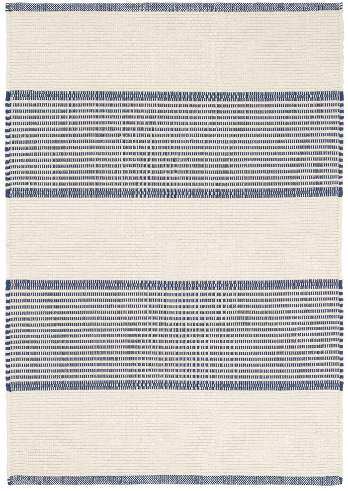 La Mirada Navy Handwoven Cotton Rug Rug By Annie Selke