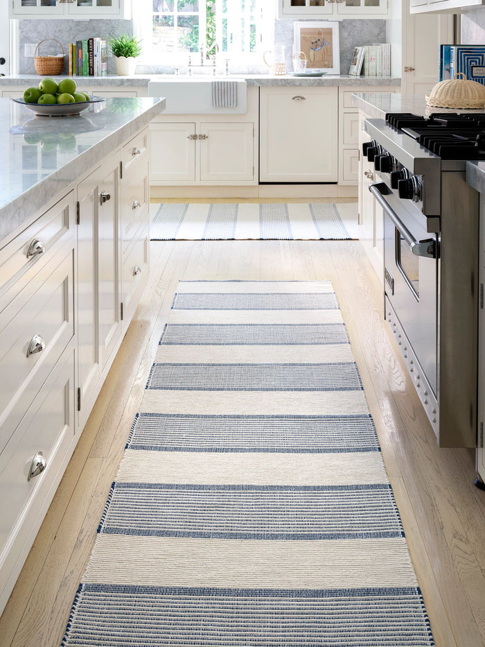 La Mirada Navy Handwoven Cotton Rug Rug By Annie Selke