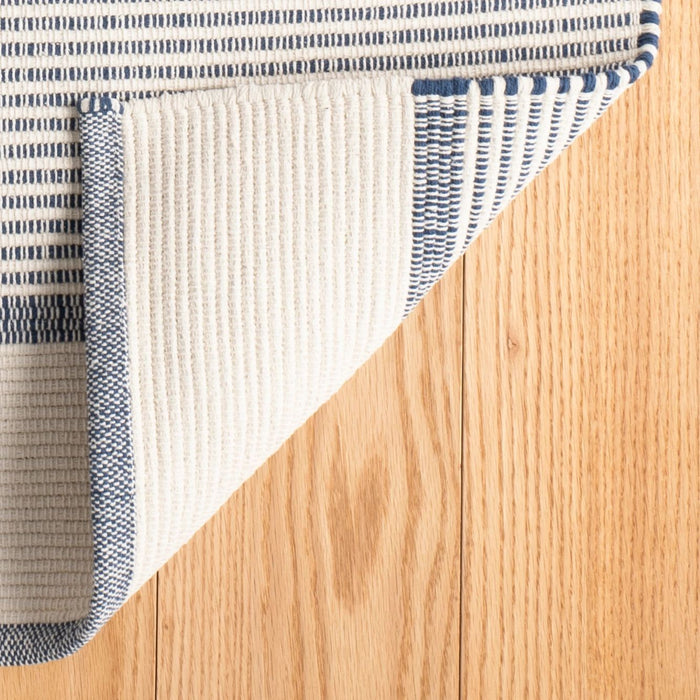 La Mirada Navy Handwoven Cotton Rug Rug By Annie Selke