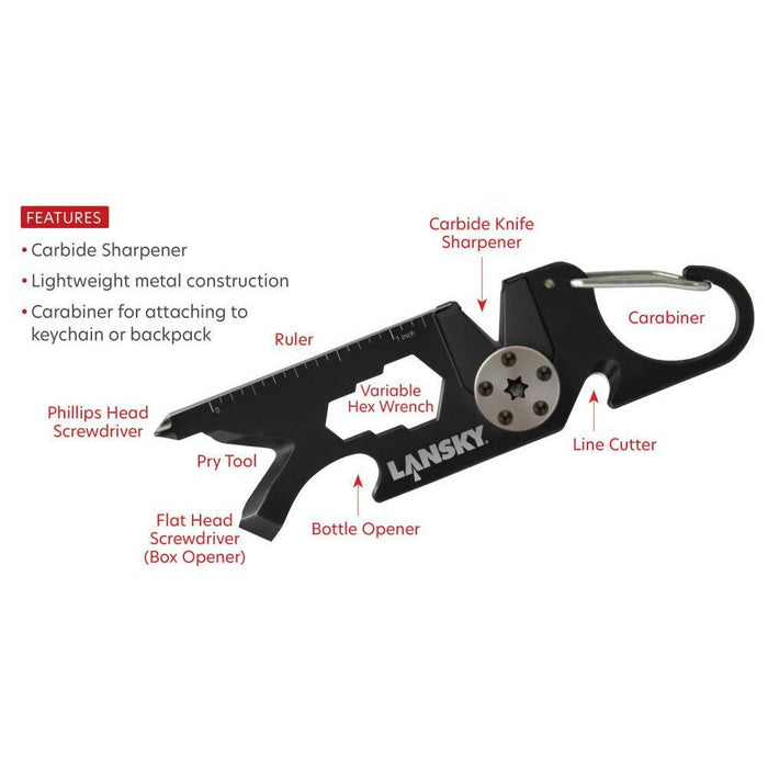 Lansky Roadie 8 in 1 Keychain Sharpener Multi Tool - Hill and Dale Outdoors