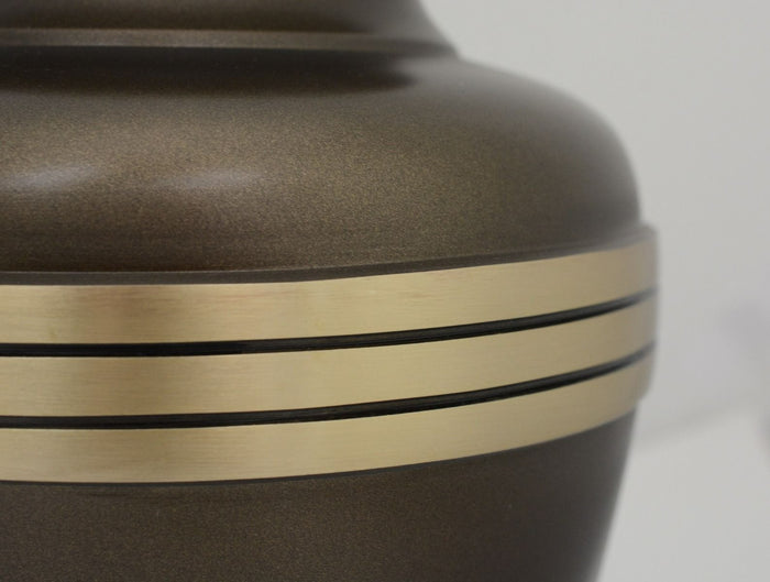 Large/Adult 220 Cubic Inches Brown Brass Dover Funeral Cremation Urn for Ashes