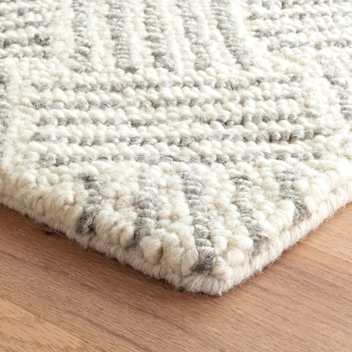 Layers Grey Hand Hooked Wool Rug Rug By Annie Selke