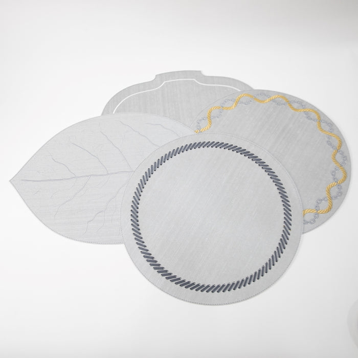 LEAF PLACEMAT SILK SILVER (202055092)
