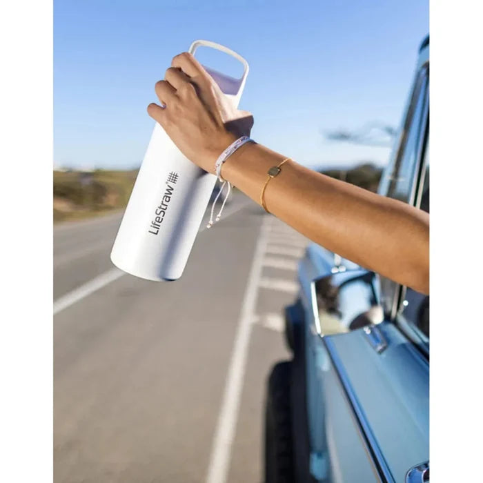 LifeStraw Go Stainless Steel 1L Bottle - Polar White - Hill and Dale Outdoors