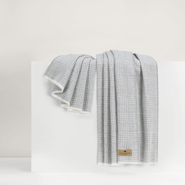 Lands Downunder Light Gray Sutton Plaid Throw