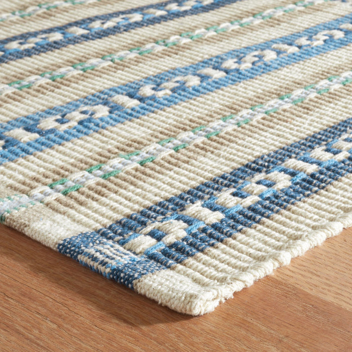Long Slade Indigo Handwoven Cotton Rug Rug By Annie Selke