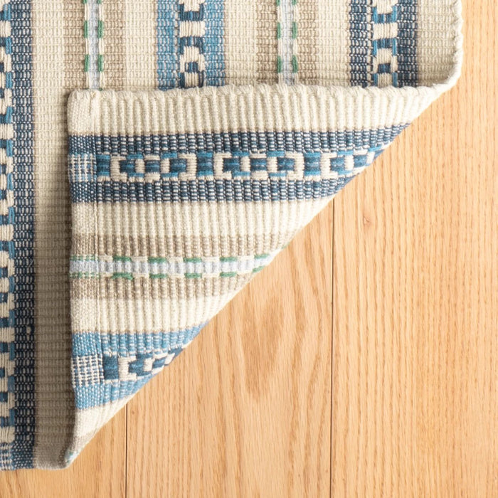 Long Slade Indigo Handwoven Cotton Rug Rug By Annie Selke