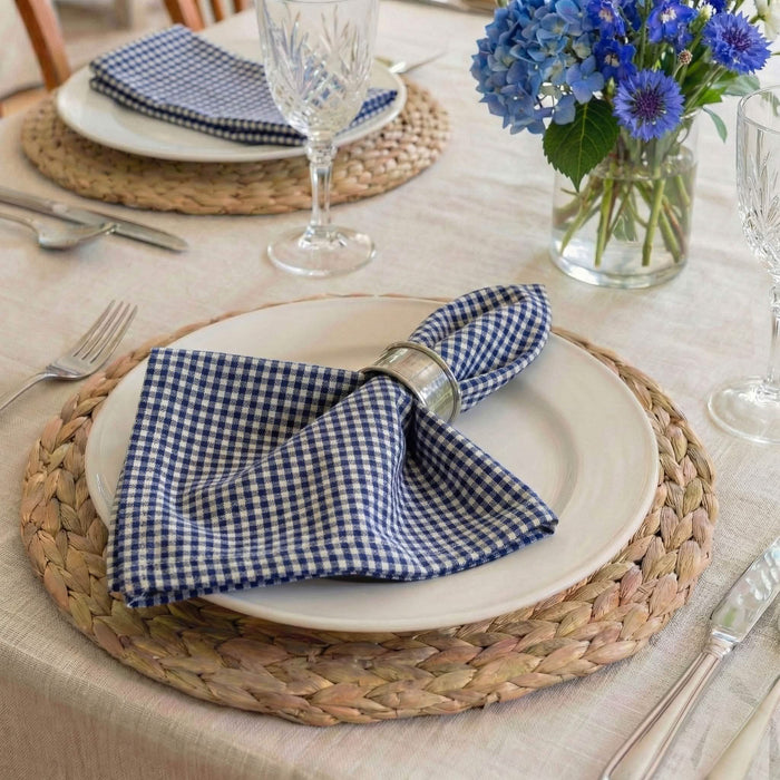Madrid Dark Blue Cloth Napkins - Set of 8