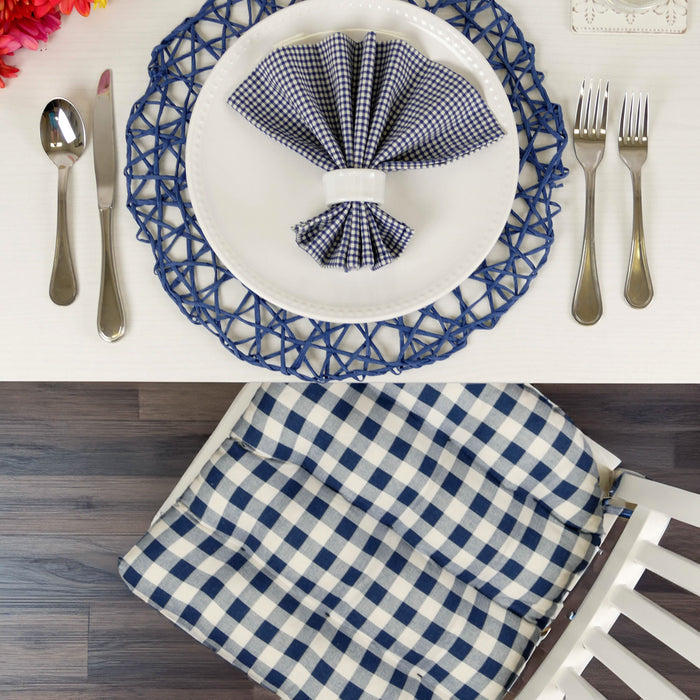 Madrid Dark Blue Cloth Napkins - Set of 8