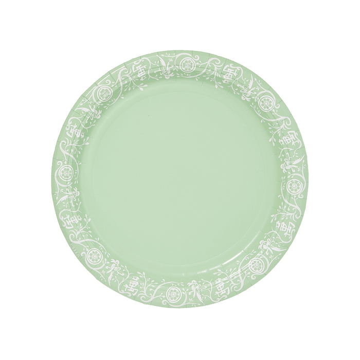 Mahjong Mint Jasperware Dinner Paper Plate - 8 pack