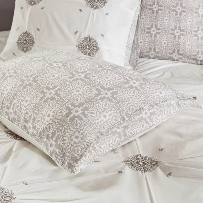 Malia Ivory 4 Piece Duvet Cover Set Duvet Covers By JLA HOME/Olliix (E & E Co., Ltd)