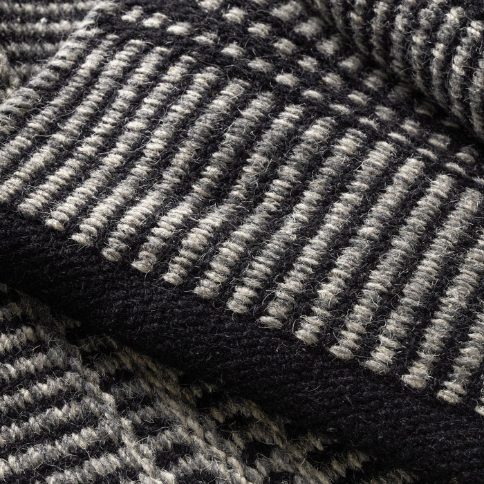 Malta Black Handwoven Wool Rug Rug By Annie Selke
