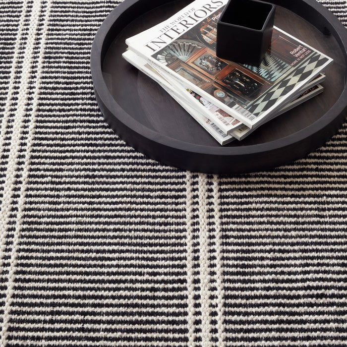 Malta Black/Ivory Handwoven Wool Rug Rug By Annie Selke