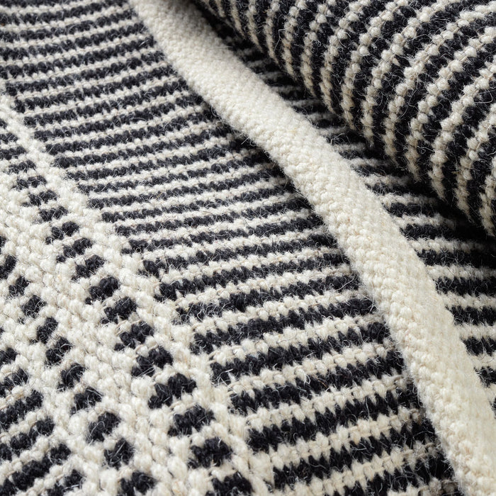 Malta Black/Ivory Handwoven Wool Rug Rug By Annie Selke