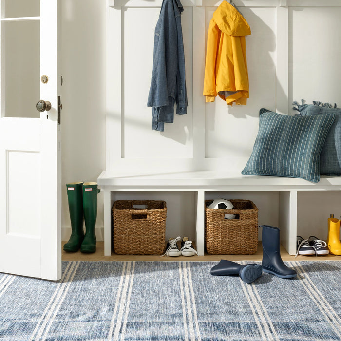 Malta Blue Machine Washable Rug Rug By Annie Selke