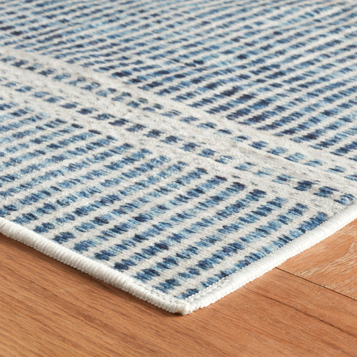 Malta Blue Machine Washable Rug Rug By Annie Selke