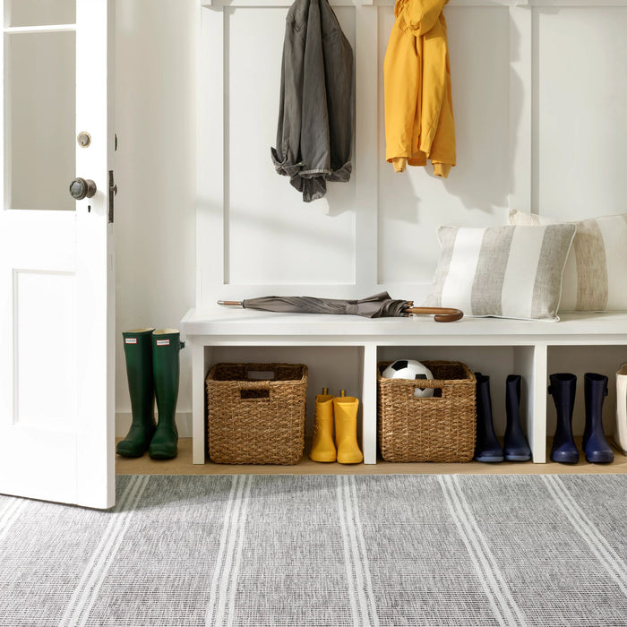 Malta Grey Machine Washable Rug Rug By Annie Selke