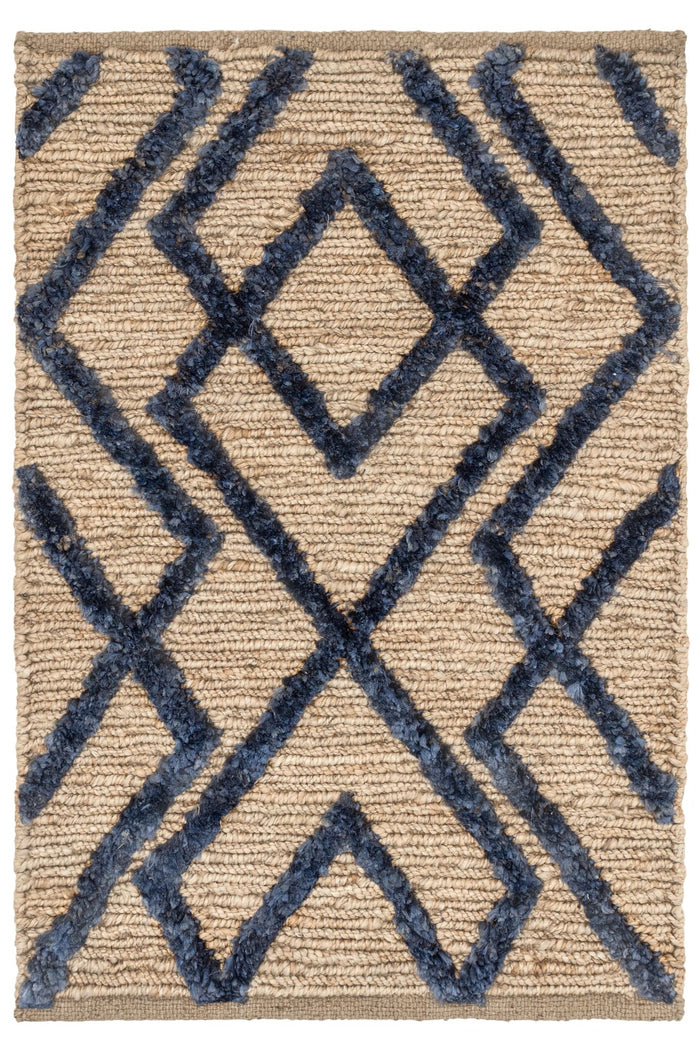 Marco Navy Jute Soumak Handwoven Rug Rug By Annie Selke