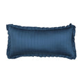 Meadow Dark Blue Quilted Boudoir Decorative Throw Pillow 24" x 12" Throw Pillows By J. Queen New York
