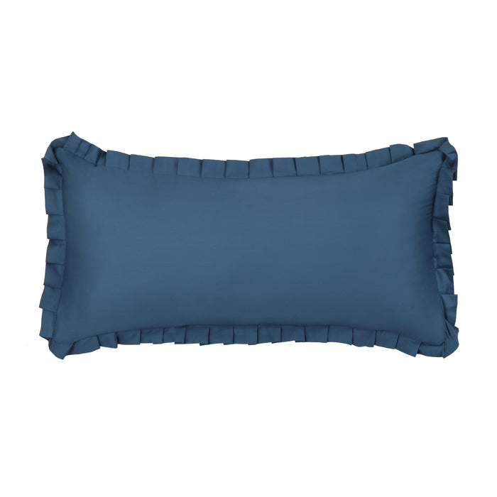 Meadow Dark Blue Quilted Boudoir Decorative Throw Pillow 24" x 12" Throw Pillows By J. Queen New York