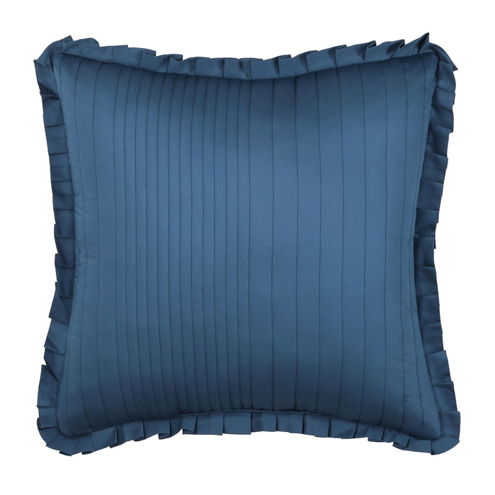 Meadow Dark Blue Square Decorative Throw Pillow 20" x 20" Throw Pillows By J. Queen New York