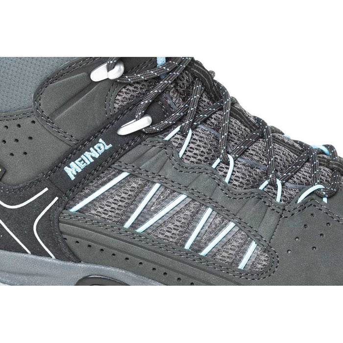 Meindl Journey Lady Mid GTX Wide Fit Walking Boots - Anthracite/Blue - Hill and Dale Outdoors