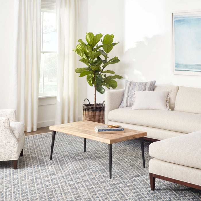 Melange Diamond Blue Handwoven Cotton Rug Rug By Annie Selke