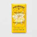 Meurisse Roasted Hazelnuts Milk Chocolate bar in bright yellow packaging with hazelnut illustration.