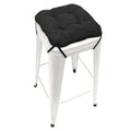 Micro-suede Black Square Industrial Bar Stool Cushion - Latex Foam Fill - Barnett Home Decor