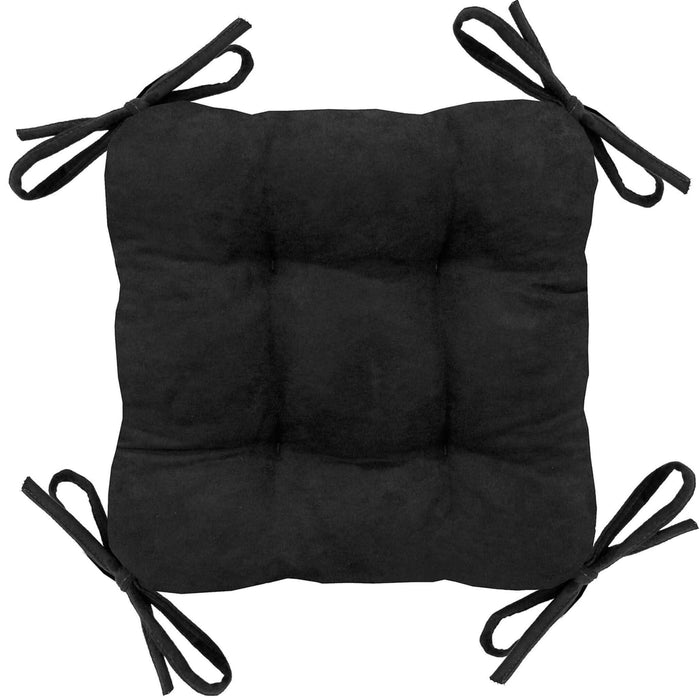 Micro-suede Black Square Industrial Bar Stool Cushion - Latex Foam Fill - Barnett Home Decor