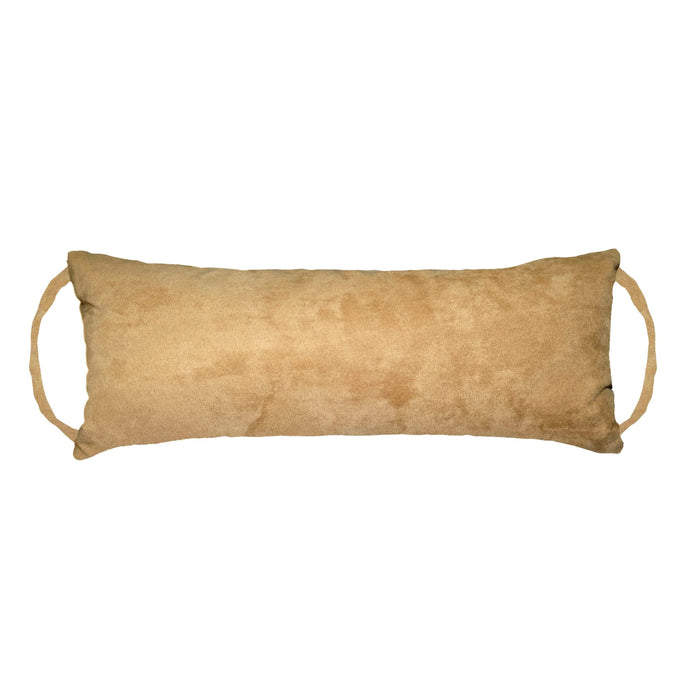 Microsuede Camel Travel Pillow | Tan | Barnett Home Decor | Neck Roll Pillow | Rocker Extender